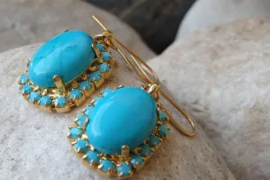 Genuine turquoise earring