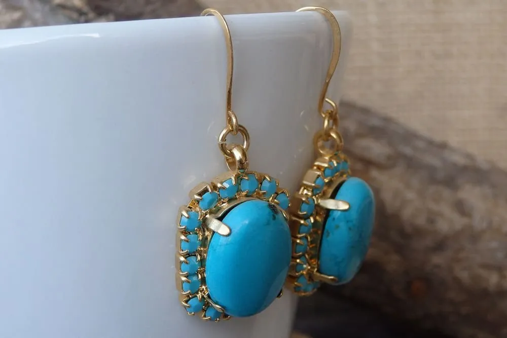 Genuine turquoise earring