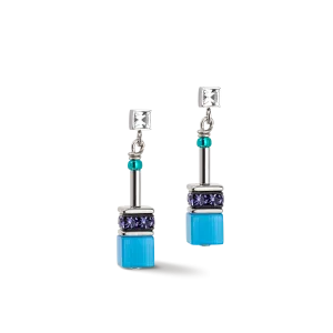 GeoCUBE® Iconic earrings turquoise-purple