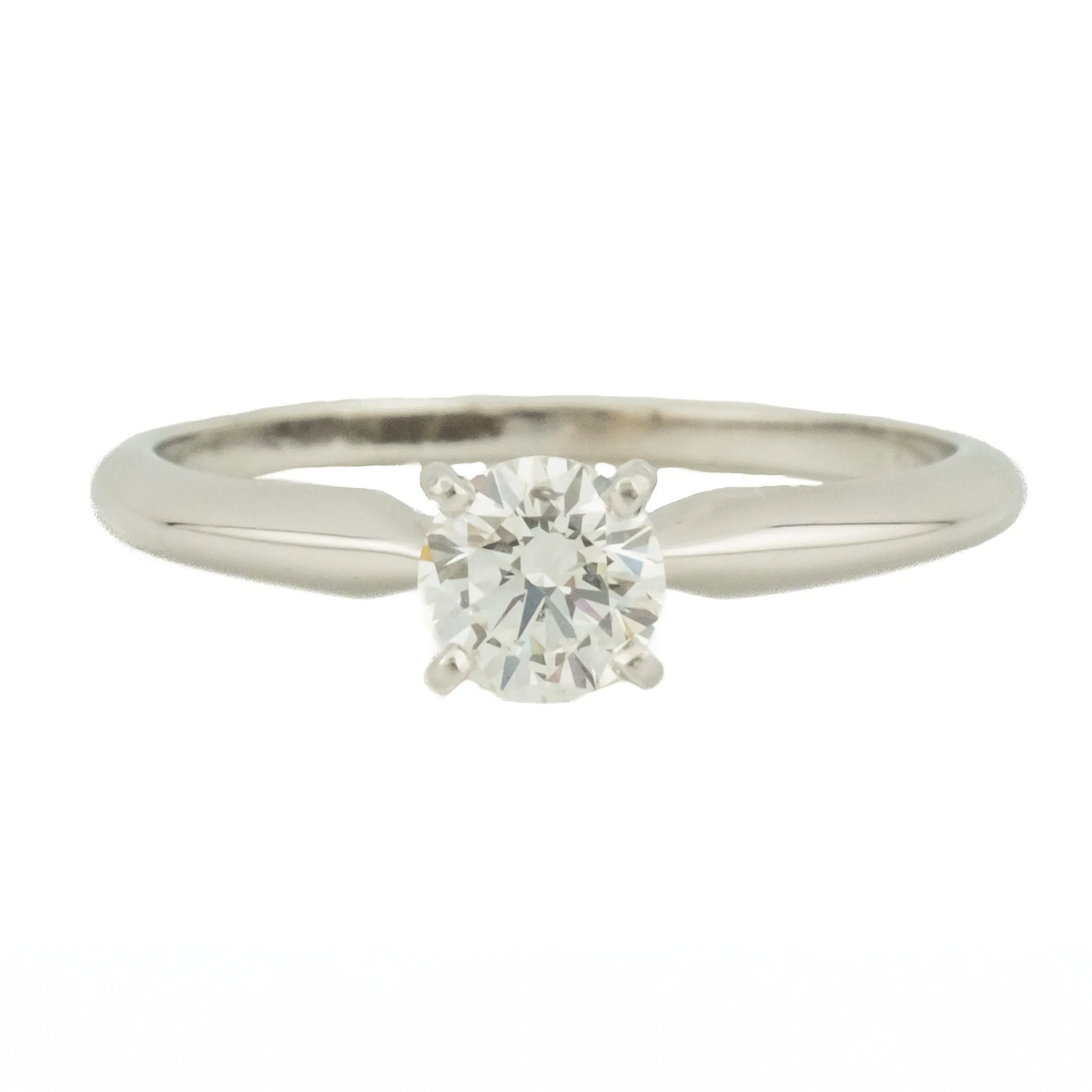 GIA 0.50ct Round Diamond SI2/F Solitaire Engagement Ring in 18K White Gold