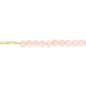 Gold and Rose Quartz Love Heart Bracelet