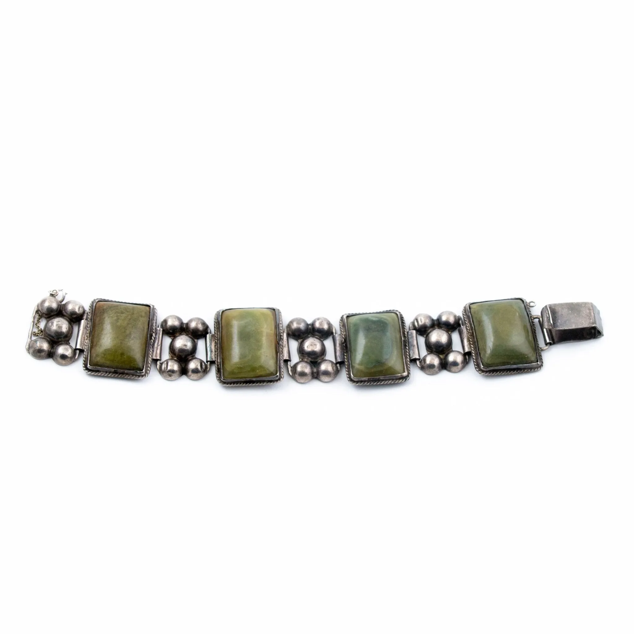 Green Agate Taxco Bracelet