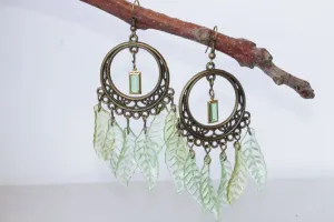 GREEN LEAF EARRINGS