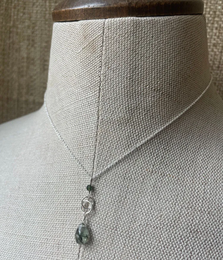 Green Rutilated Quartz Kris Necklace