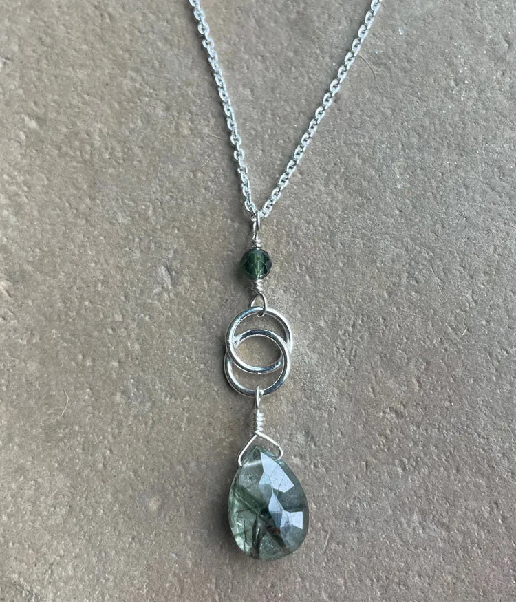 Green Rutilated Quartz Kris Necklace