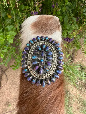 Handmade Sterling Silver & Purple Dream Mojave Adjustable Cuff Bracelet