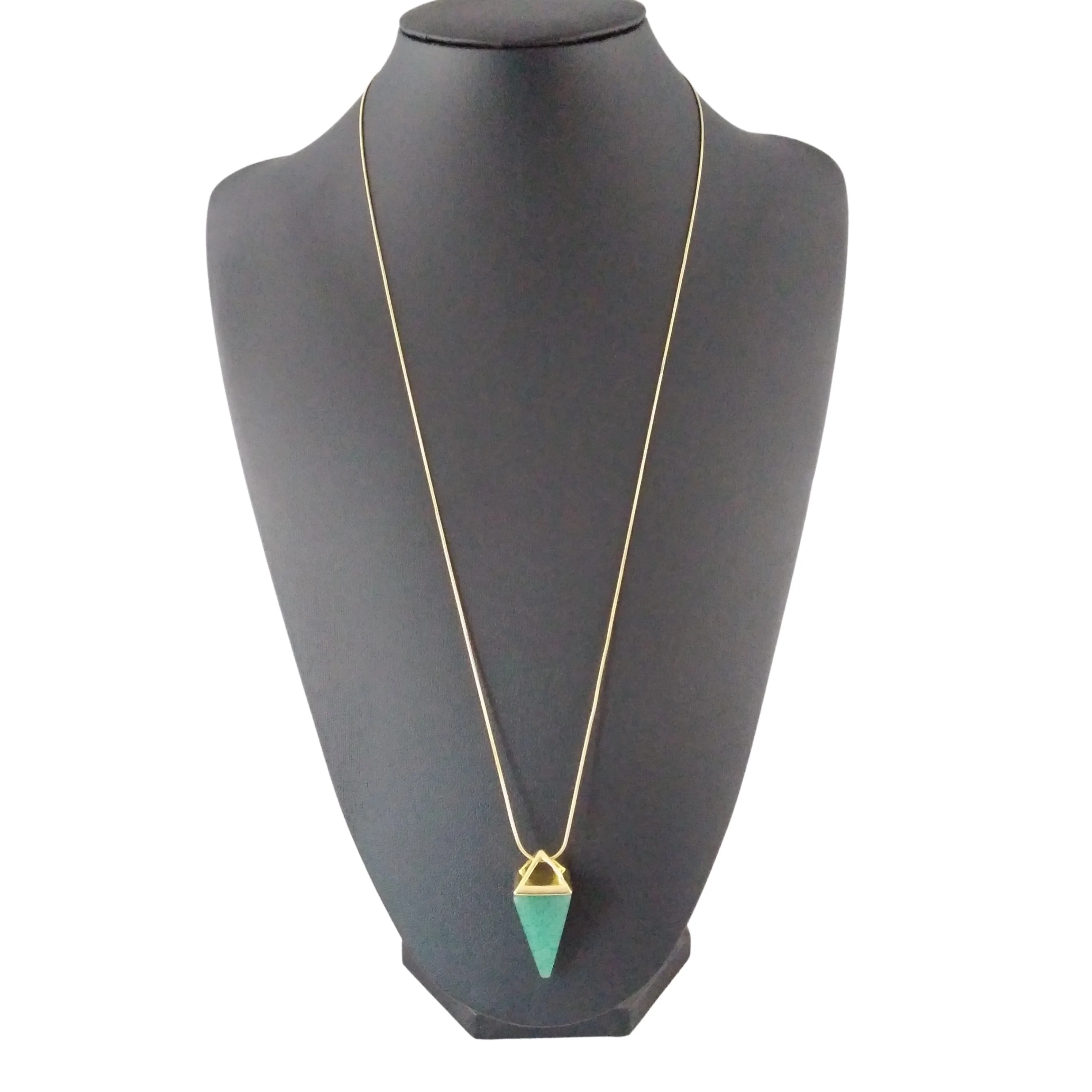 Jade Necklace Green Gold Pendulum