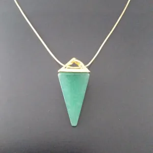 Jade Necklace Green Gold Pendulum