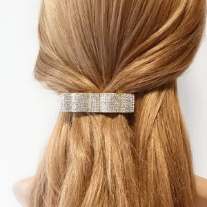 jewel layered hair bow octant rhinestone decorated french hair barrette for women