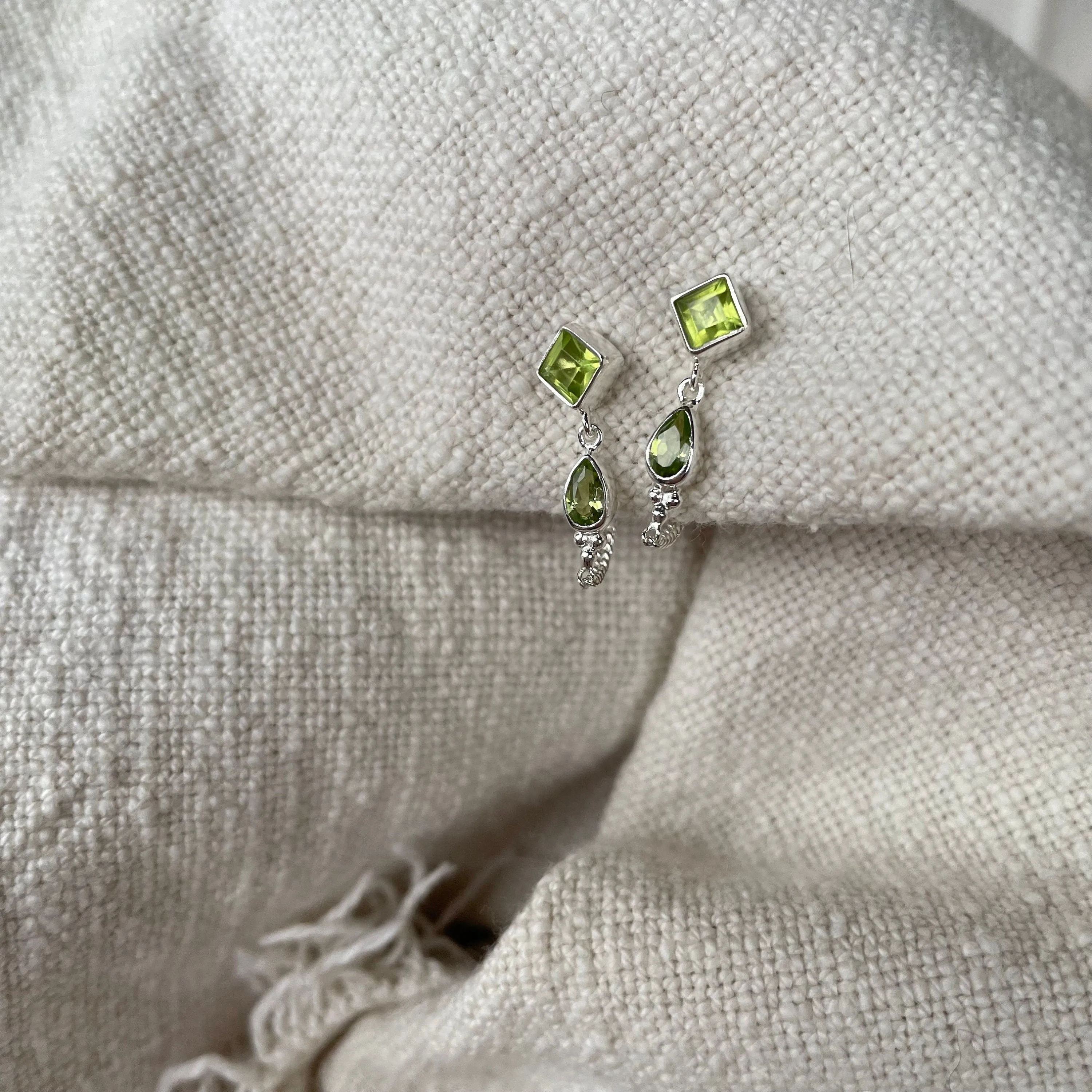 Kalani Sterling Silver Peridot Studs Earrings