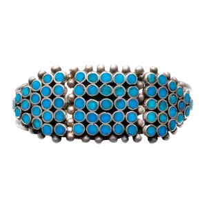 Kingman Turquoise Inlay Cluster Cuff | Vincent Shirley