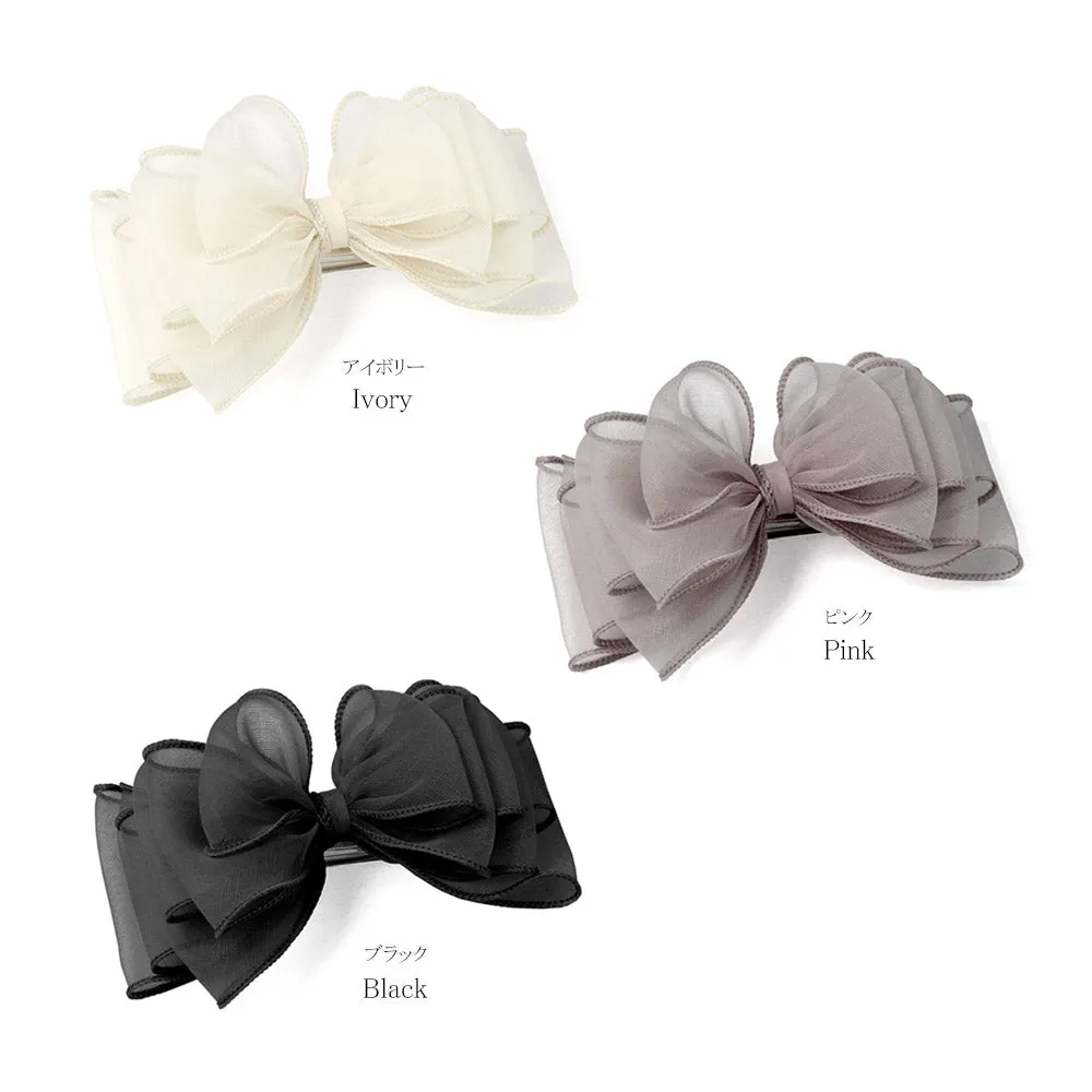 Large Sheer Bow Barrette