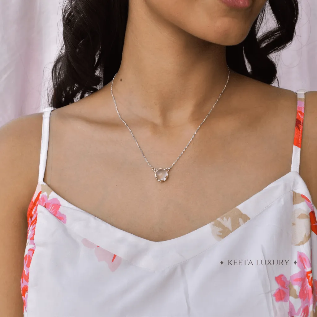 Leaf Sunshine - Rose Quartz Necklace