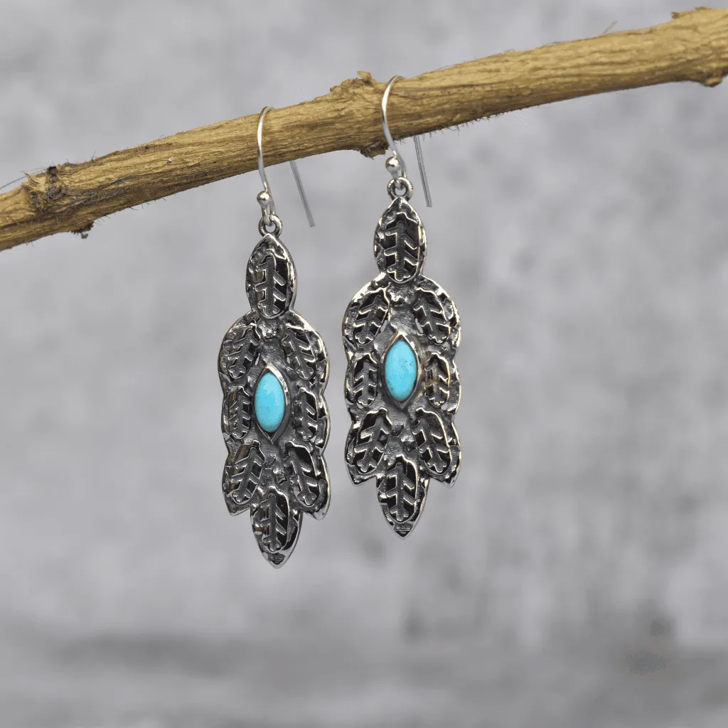 Leafy Wave - Turquoise Dangle