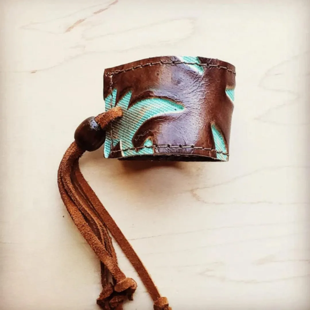 Leather Cuff in Turquoise Laredo