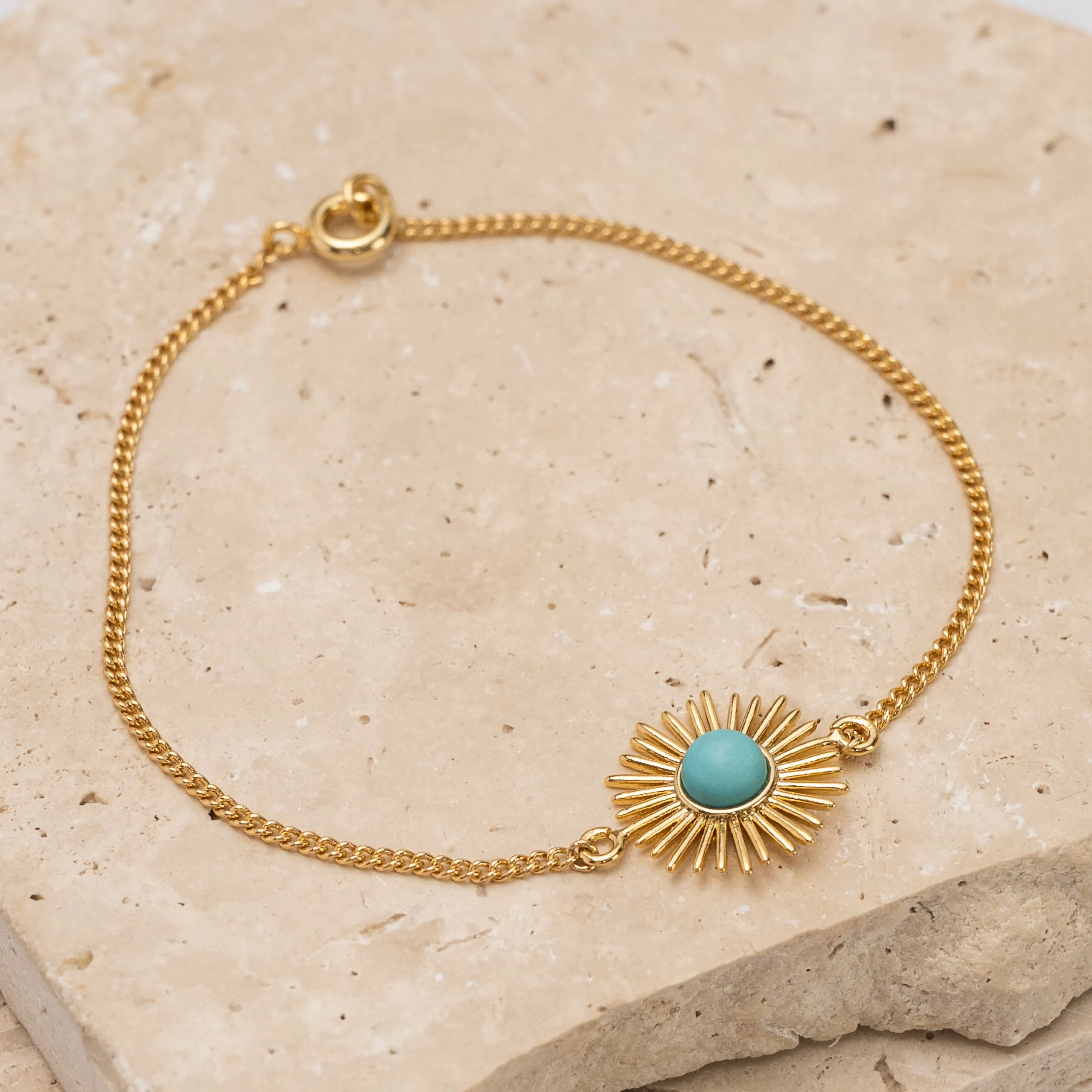 Lisa 14k gold plated turquoise bracelet