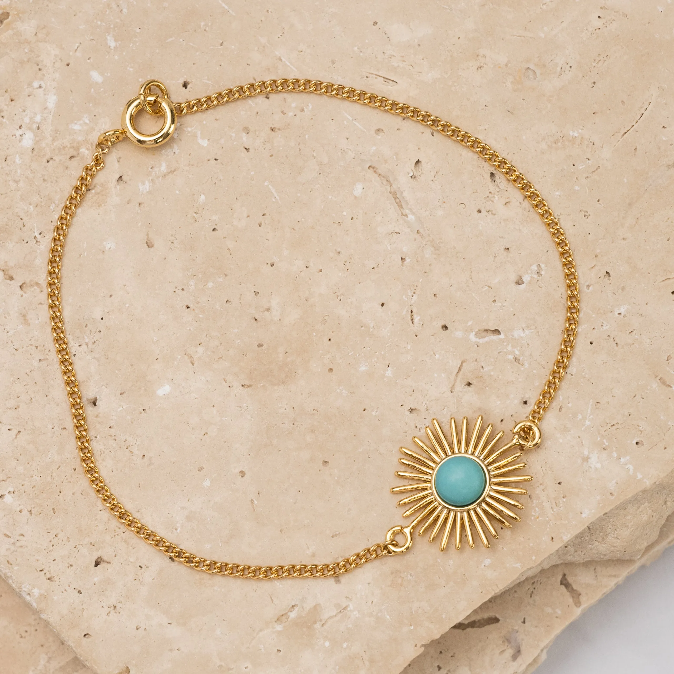 Lisa 14k gold plated turquoise bracelet