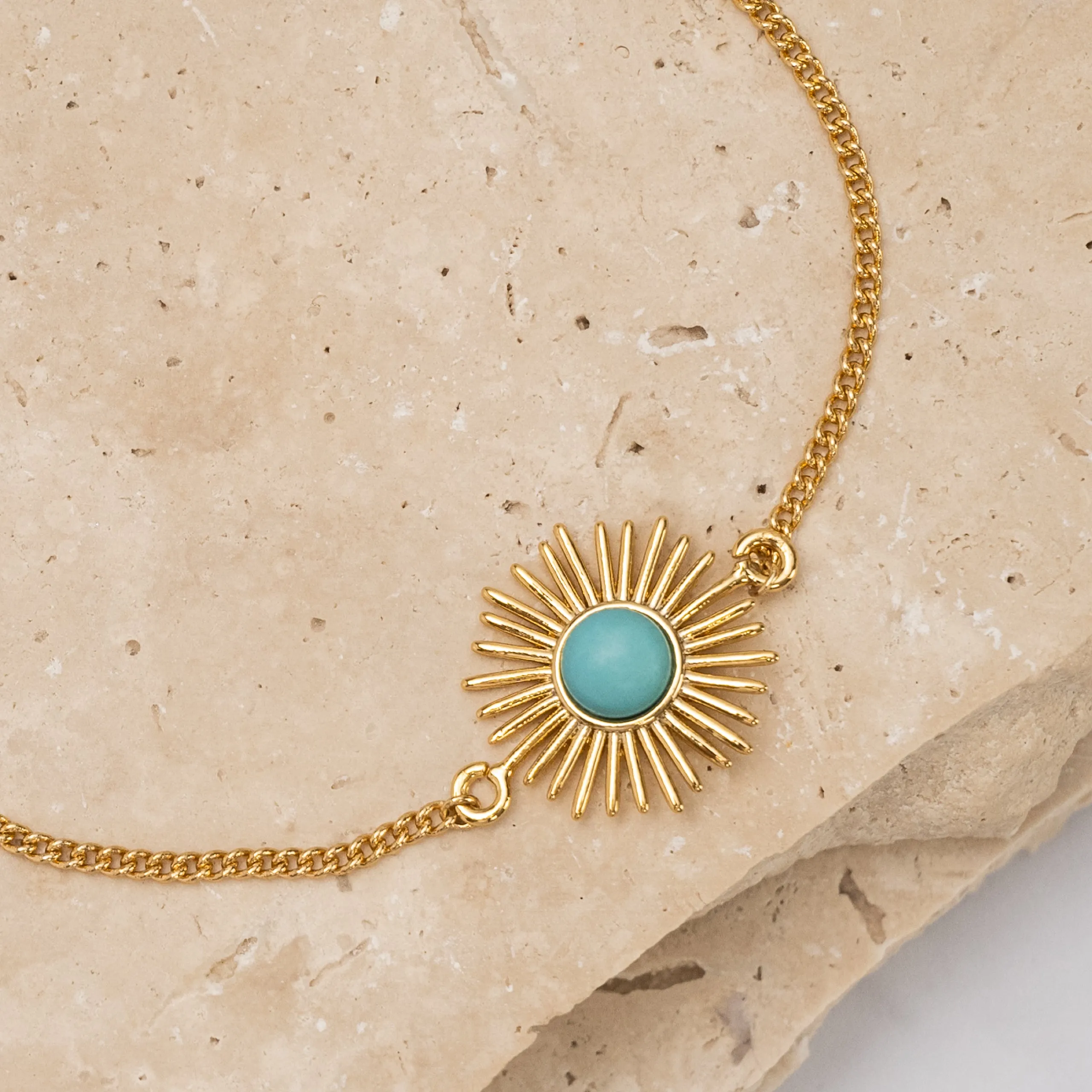 Lisa 14k gold plated turquoise bracelet