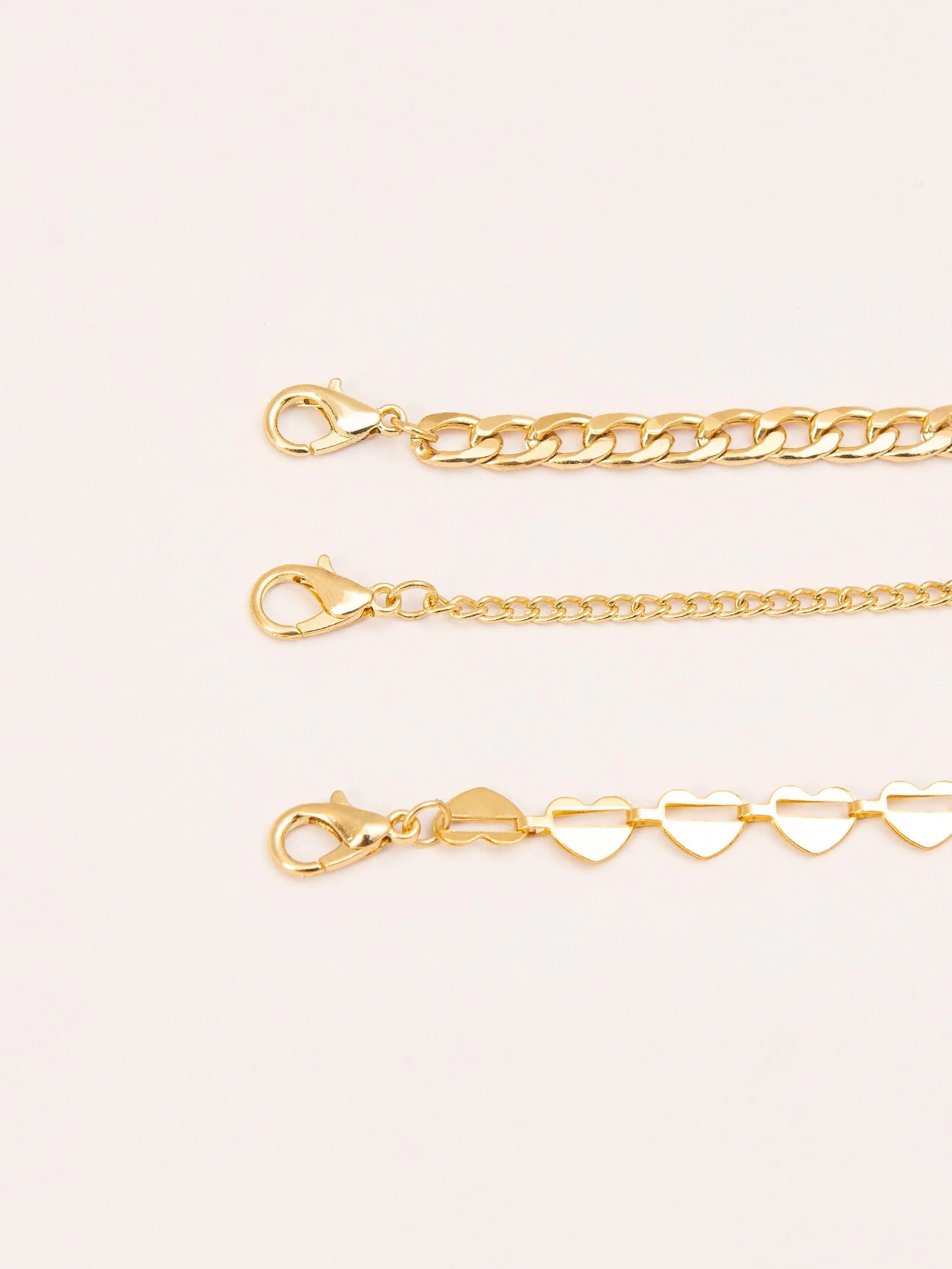 Locked Heart Anklet Set