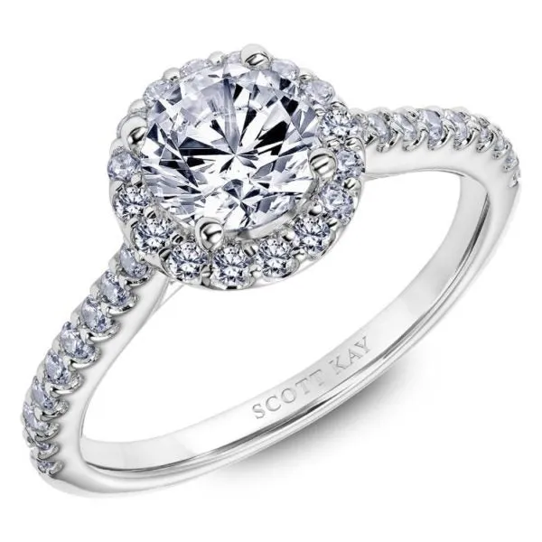 Luminaire Round Halo Engagement Ring