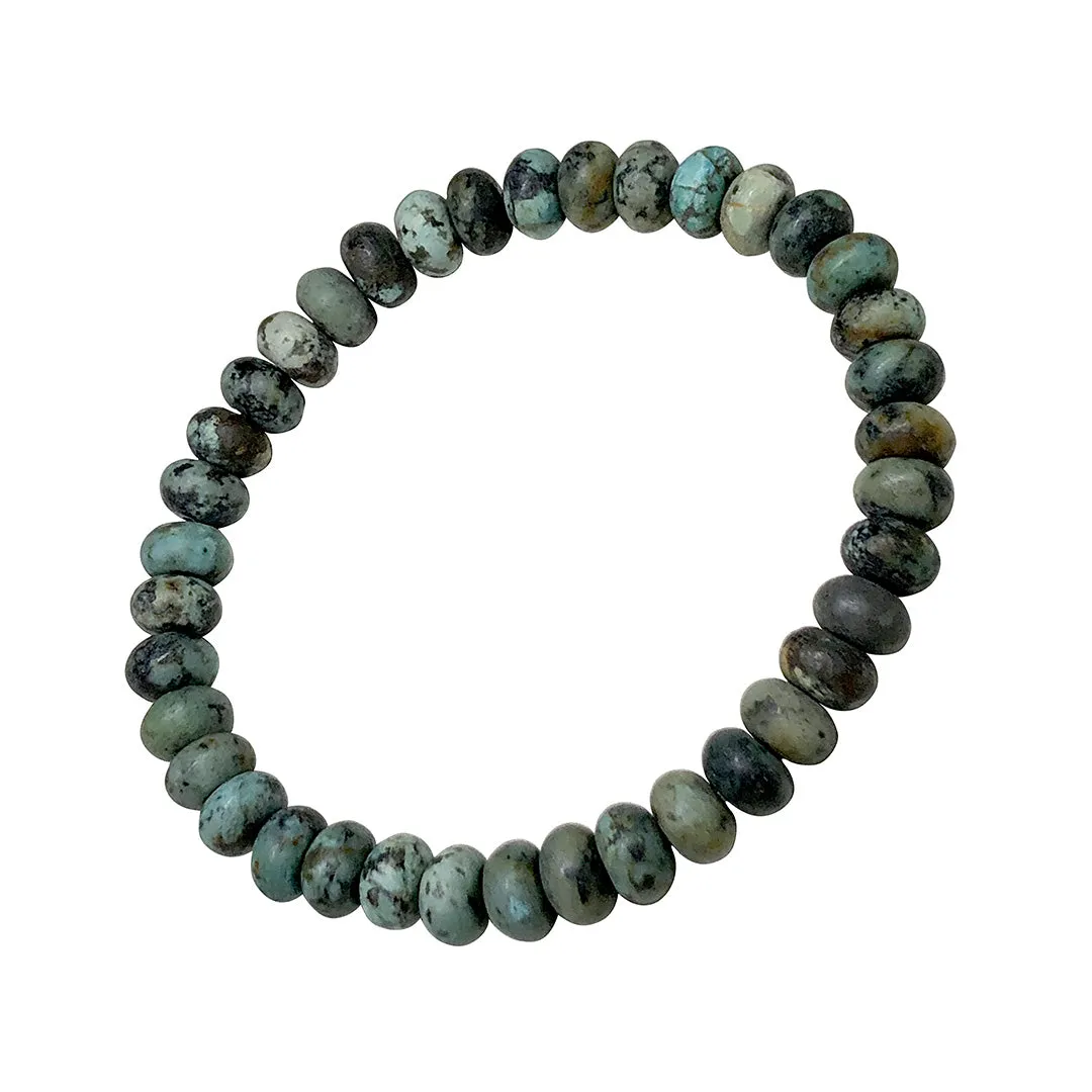 Matte African Turquoise Beaded Flex Bracelet