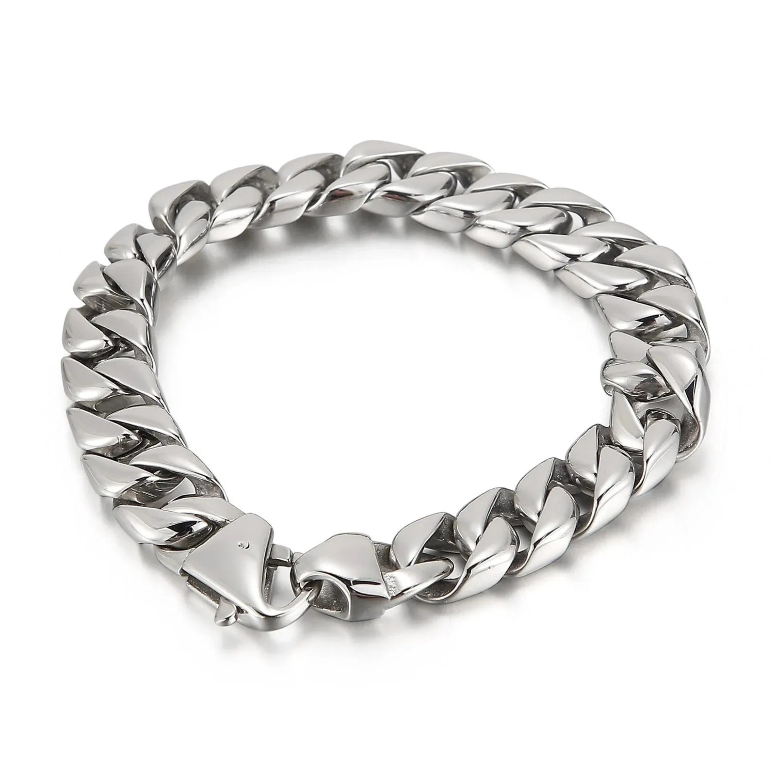 Maurizio Stainless Steel Chain Bracelet, 12mm Wide