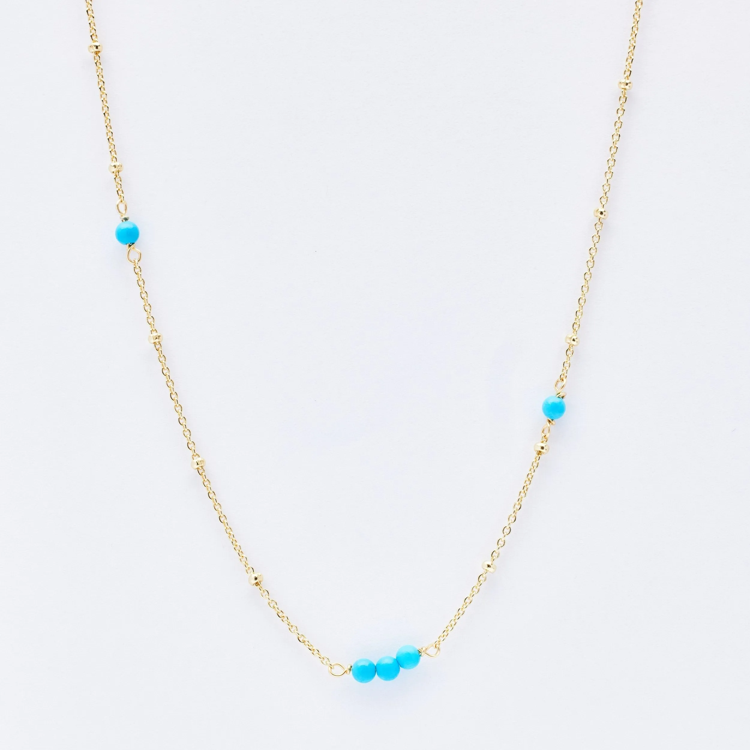 Maya Turquoise Ball Chain Necklace