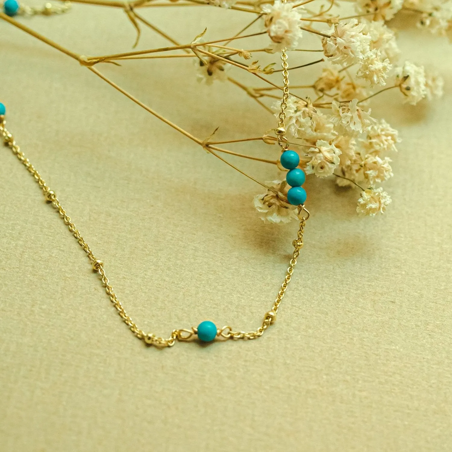 Maya Turquoise Ball Chain Necklace