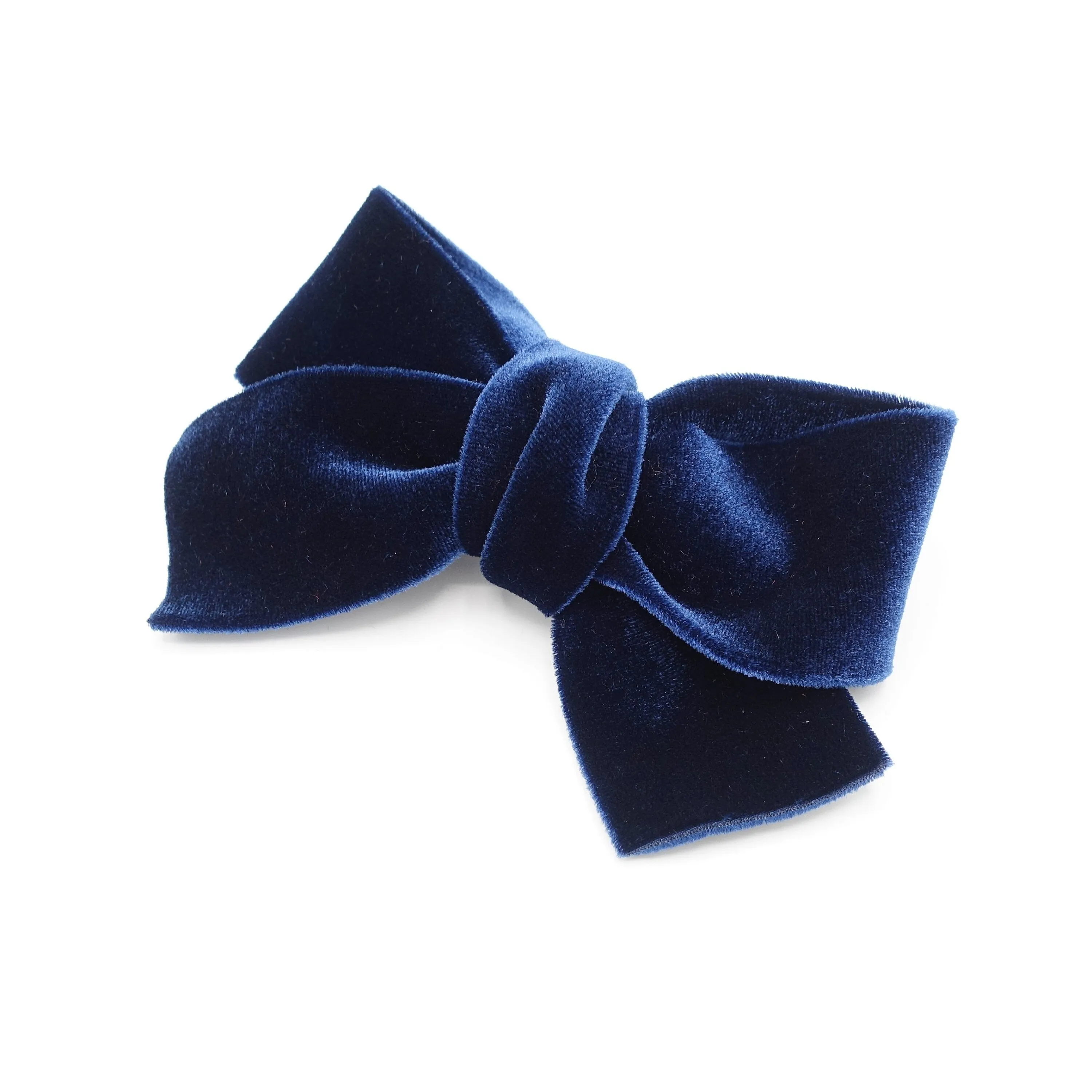 medium velvet cross bow french barrette basic Fall Winter hair accessory