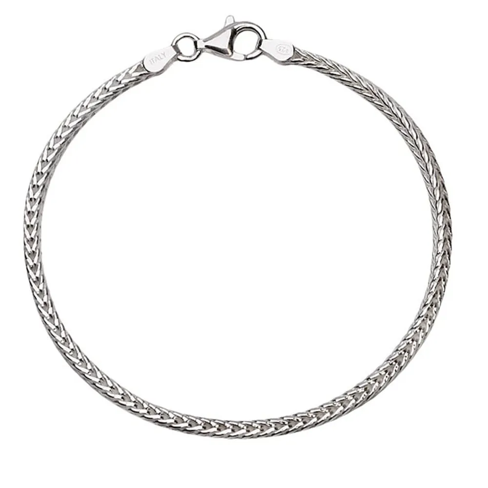 Men's Solid 925 Sterling Silver Foxtail Chain Bracelet | Braided Silver Bracelet