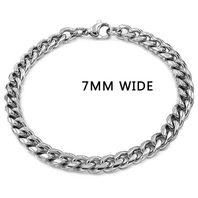 Men's Stainless Steel Chain Link Bracelets