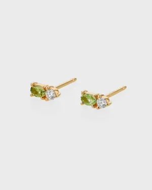 Micro Sand Diamond Peridot Earrings