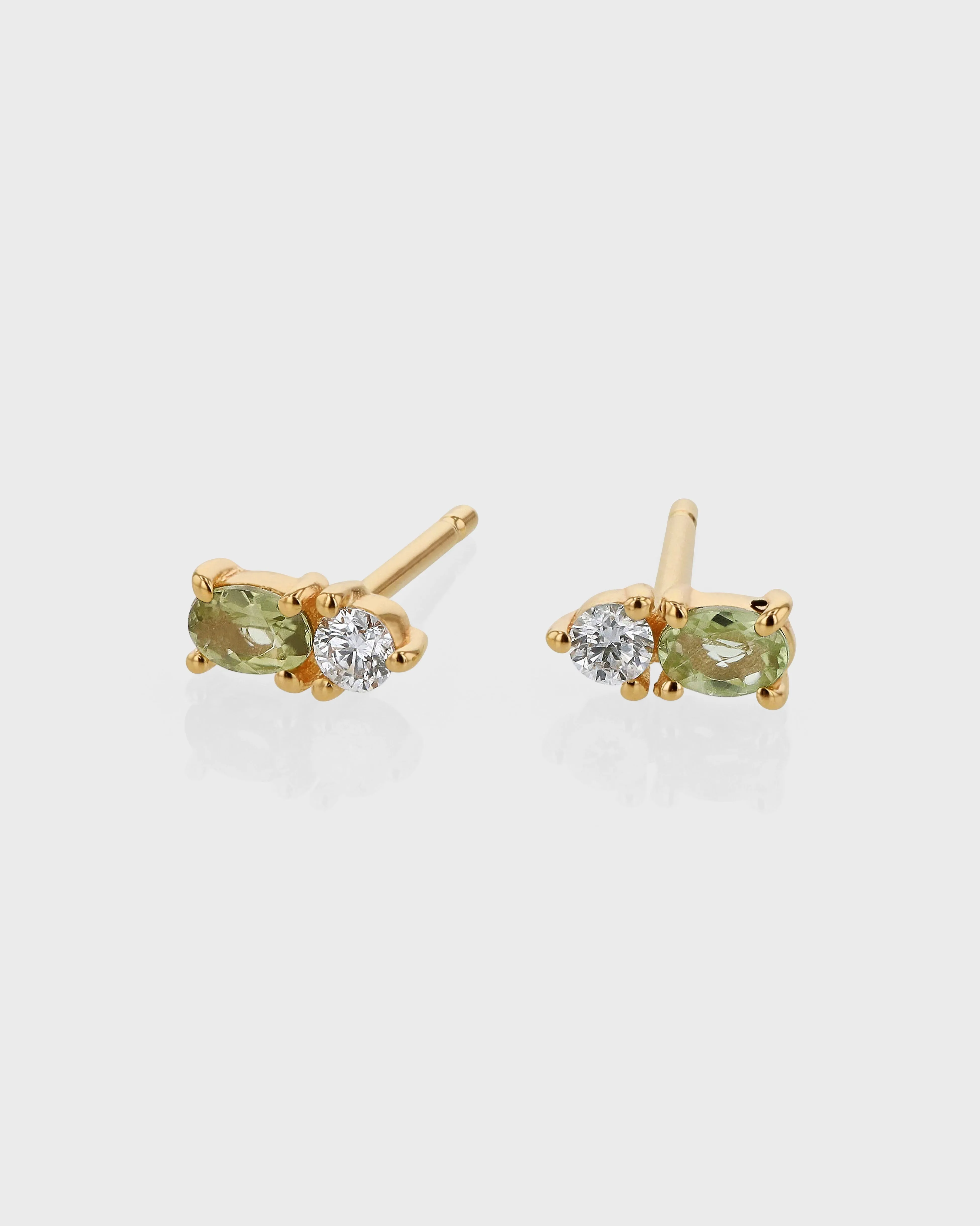 Micro Sand Diamond Peridot Earrings