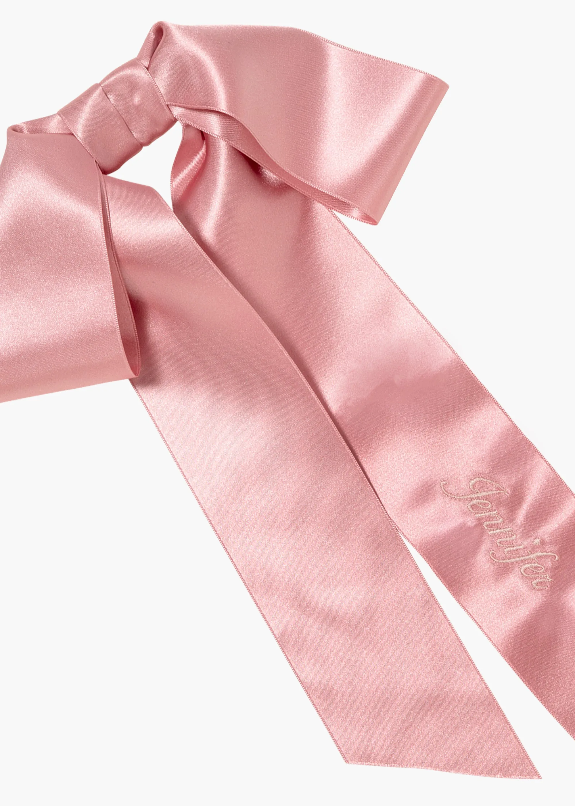 Monogram Adley Satin Bow Barrette -- Peony