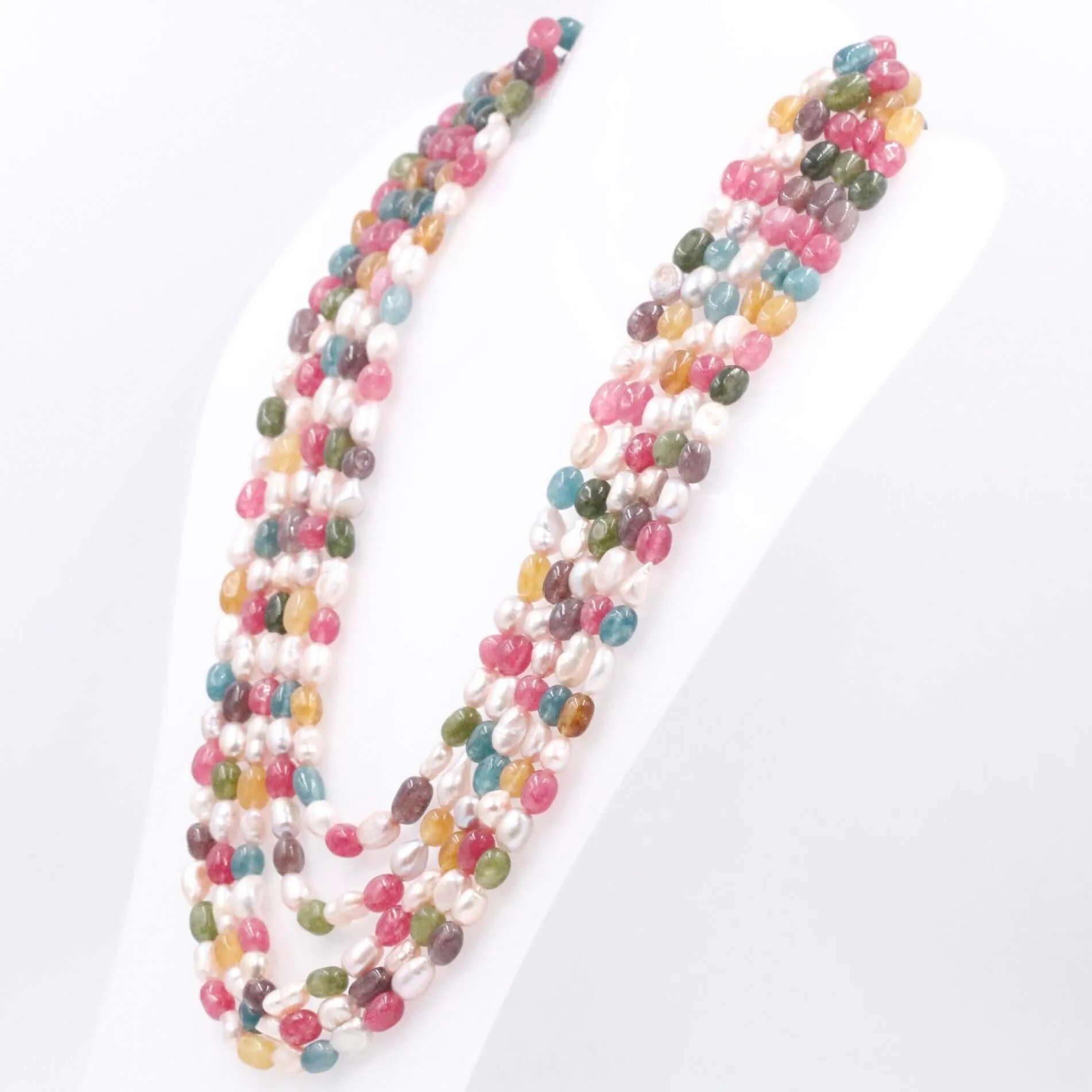 Multi Color Necklace Quartz w/ Pearl Necklace Layered Necklace Colorful Necklace Layered Necklace Colorful Necklace SKU 6143280