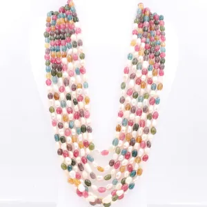 Multi Color Necklace Quartz w/ Pearl Necklace Layered Necklace Colorful Necklace Layered Necklace Colorful Necklace SKU 6143280