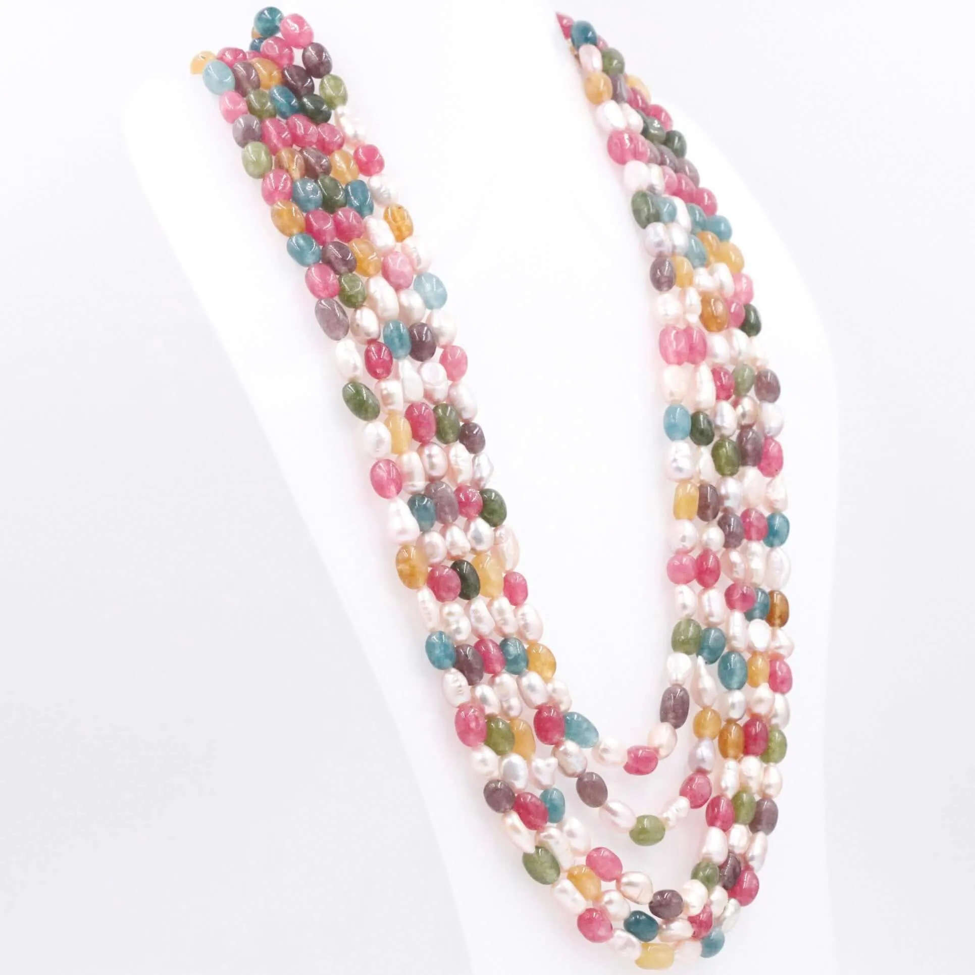 Multi Color Necklace Quartz w/ Pearl Necklace Layered Necklace Colorful Necklace Layered Necklace Colorful Necklace SKU 6143280