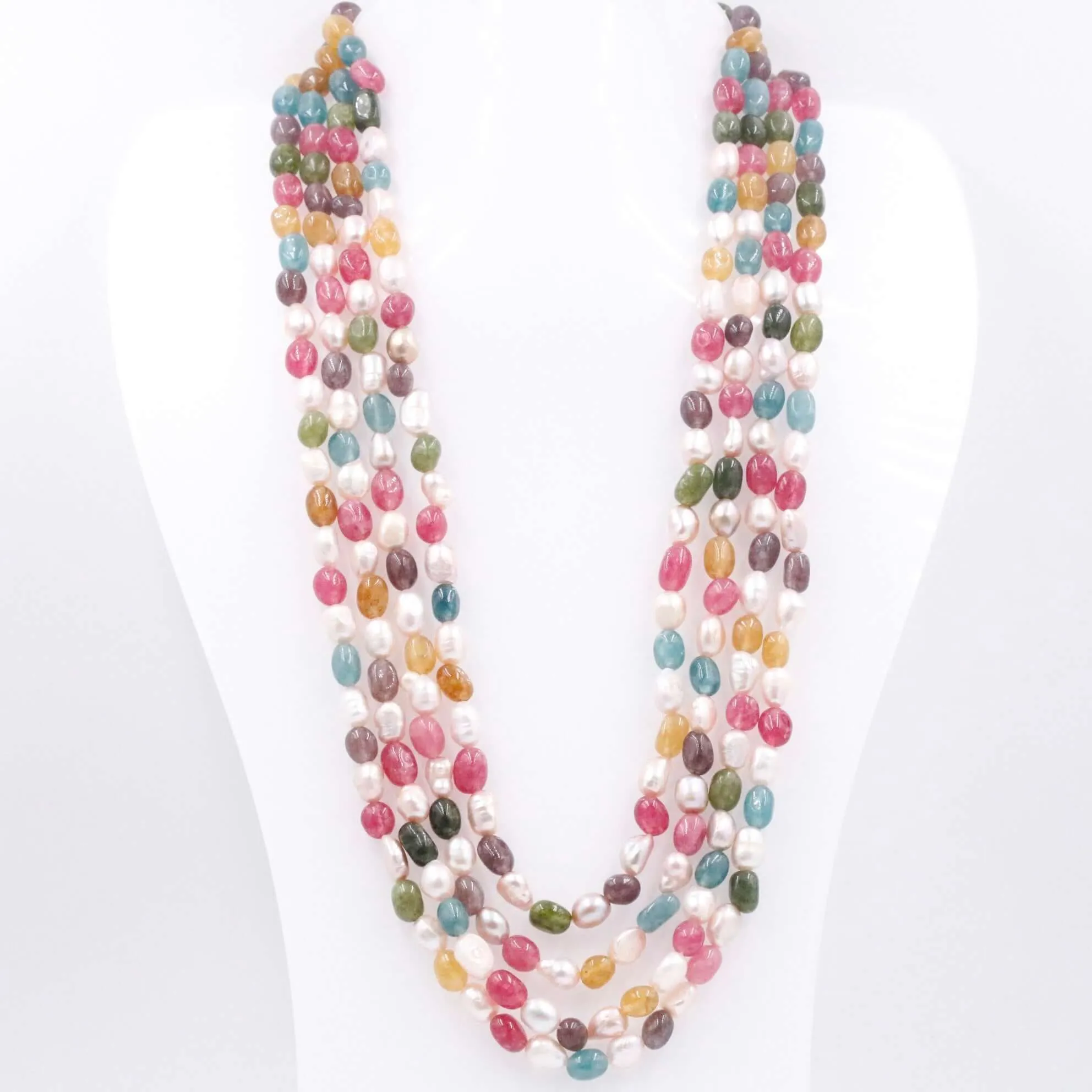 Multi Color Necklace Quartz w/ Pearl Necklace Layered Necklace Colorful Necklace Layered Necklace Colorful Necklace SKU 6143280