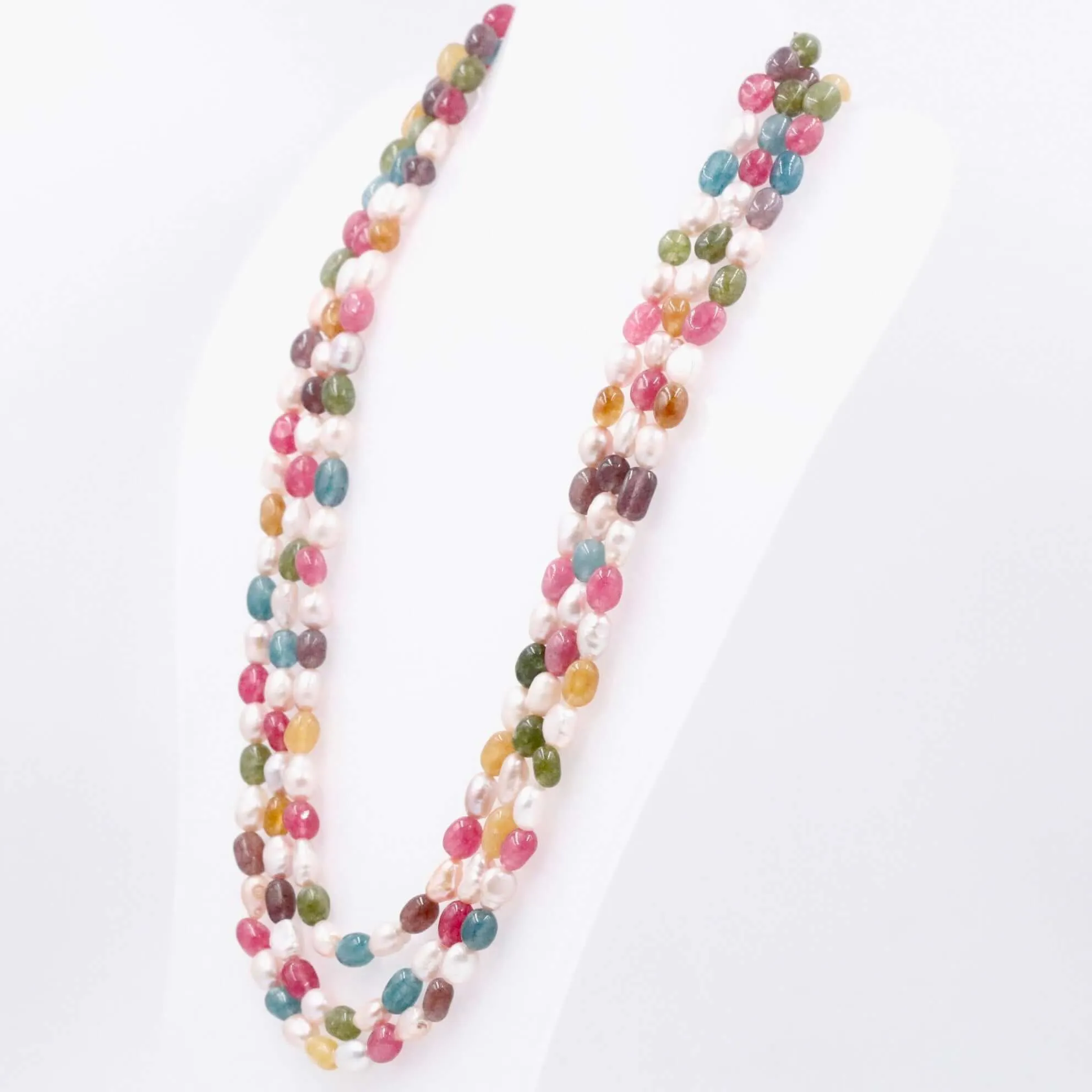 Multi Color Necklace Quartz w/ Pearl Necklace Layered Necklace Colorful Necklace Layered Necklace Colorful Necklace SKU 6143280