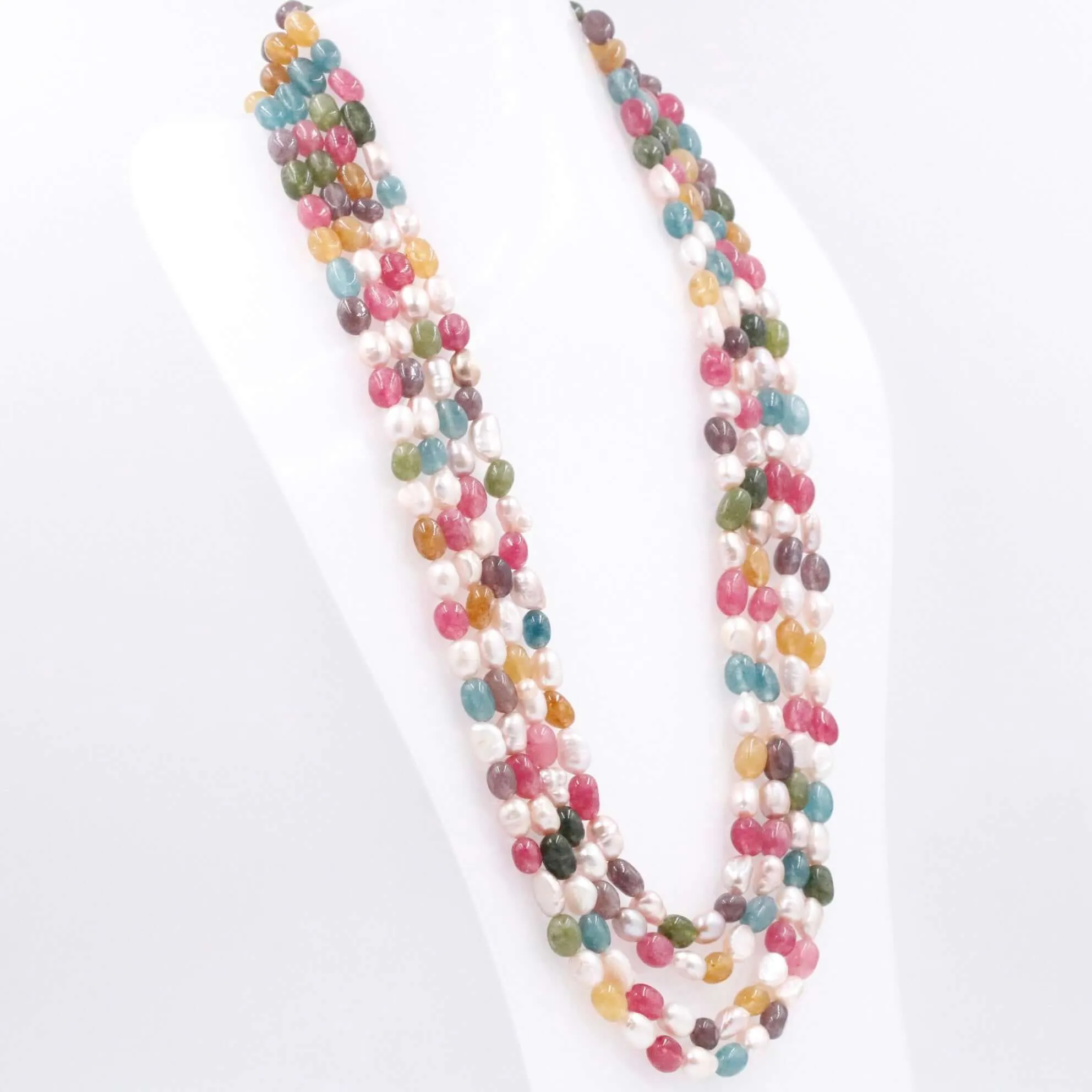 Multi Color Necklace Quartz w/ Pearl Necklace Layered Necklace Colorful Necklace Layered Necklace Colorful Necklace SKU 6143280