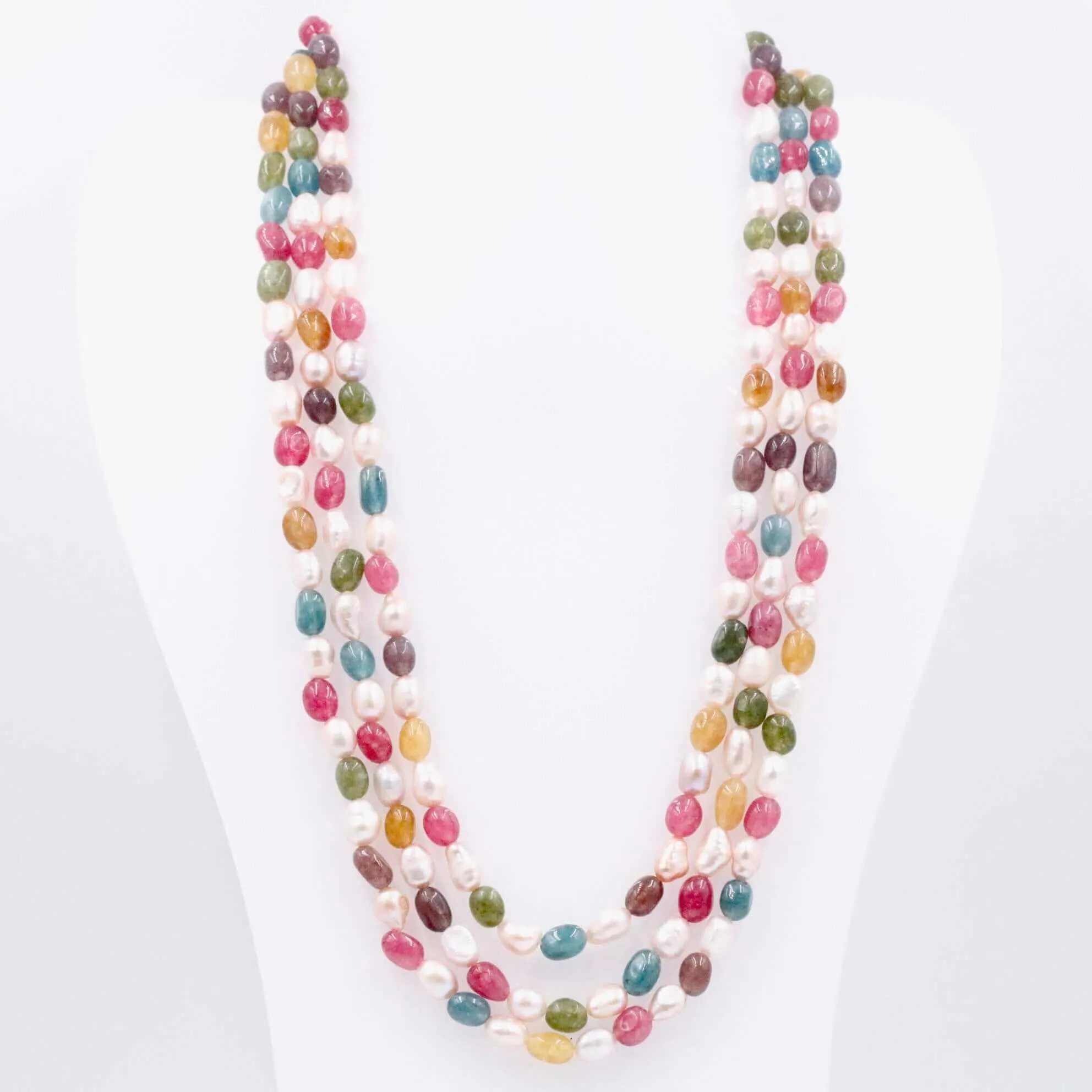 Multi Color Necklace Quartz w/ Pearl Necklace Layered Necklace Colorful Necklace Layered Necklace Colorful Necklace SKU 6143280