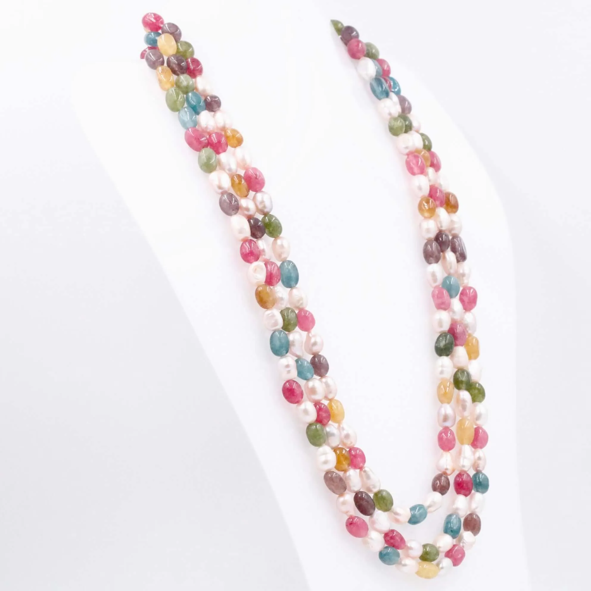 Multi Color Necklace Quartz w/ Pearl Necklace Layered Necklace Colorful Necklace Layered Necklace Colorful Necklace SKU 6143280