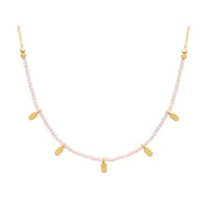 MURKANI Rose Quartz Choker GOLD