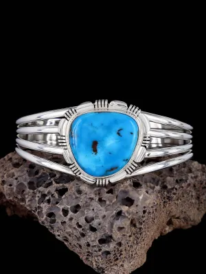 Native American Cloud Mountain Turquoise Sterling Silver Cuff Bracelet