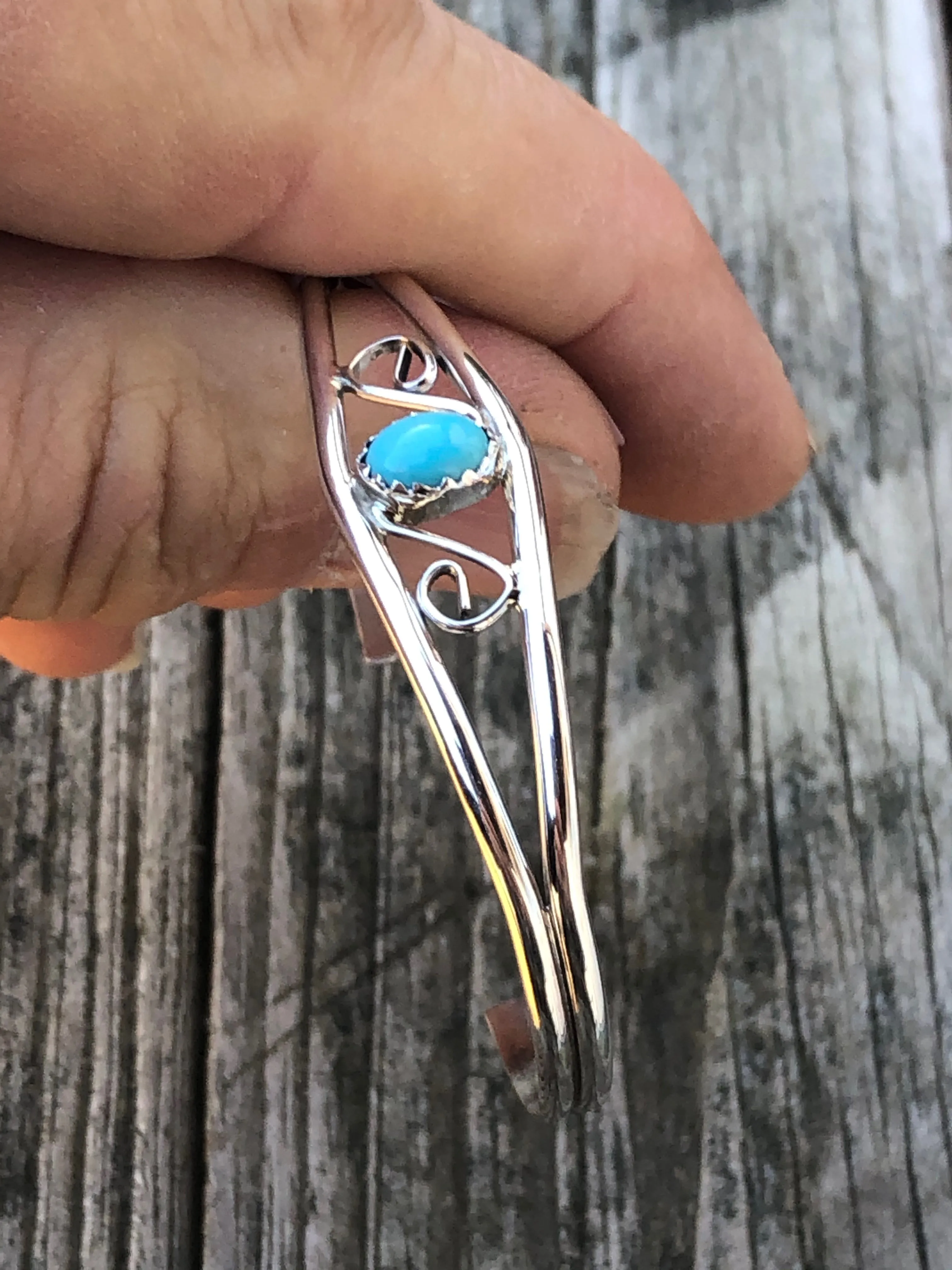 Navajo sterling silver and Turquoise S style Bracelet