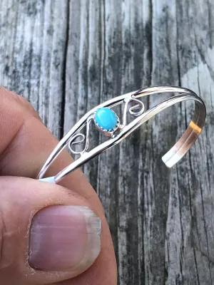 Navajo sterling silver and Turquoise S style Bracelet