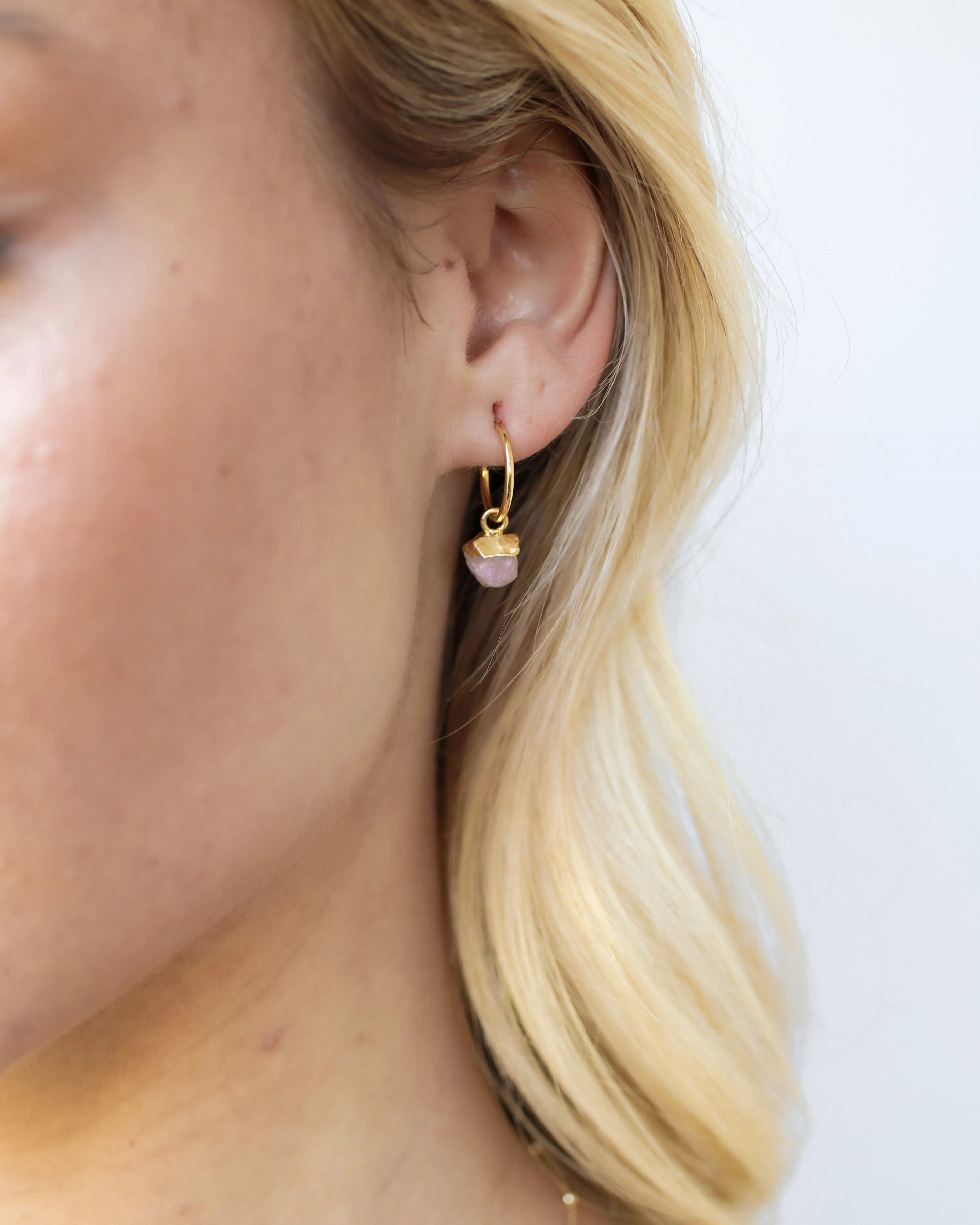 October | Rose Quartz Earrings