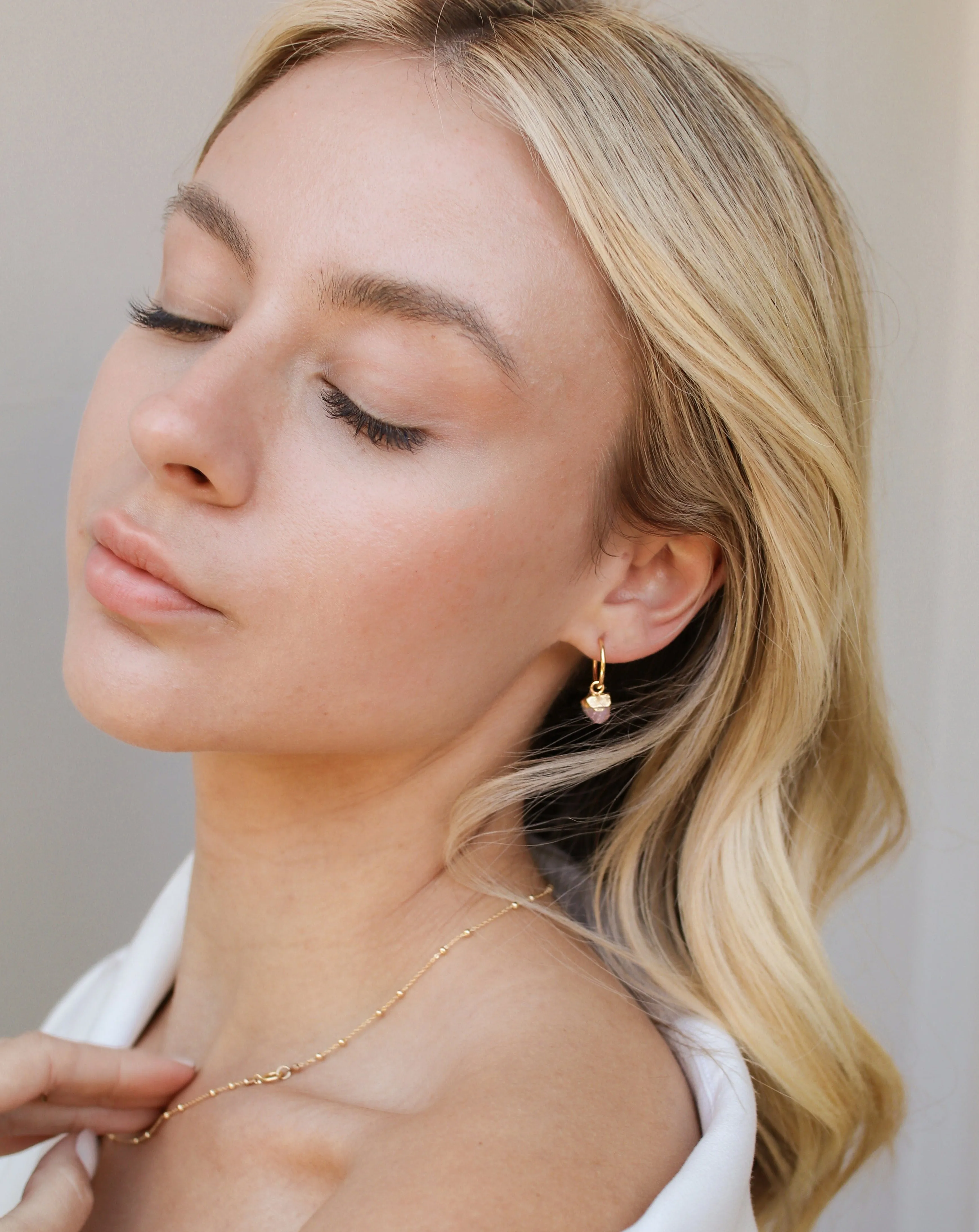 October | Rose Quartz Earrings