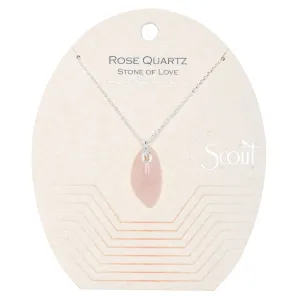 Organic Stone Necklace - Rose Quartz / Silver - Stone of Love