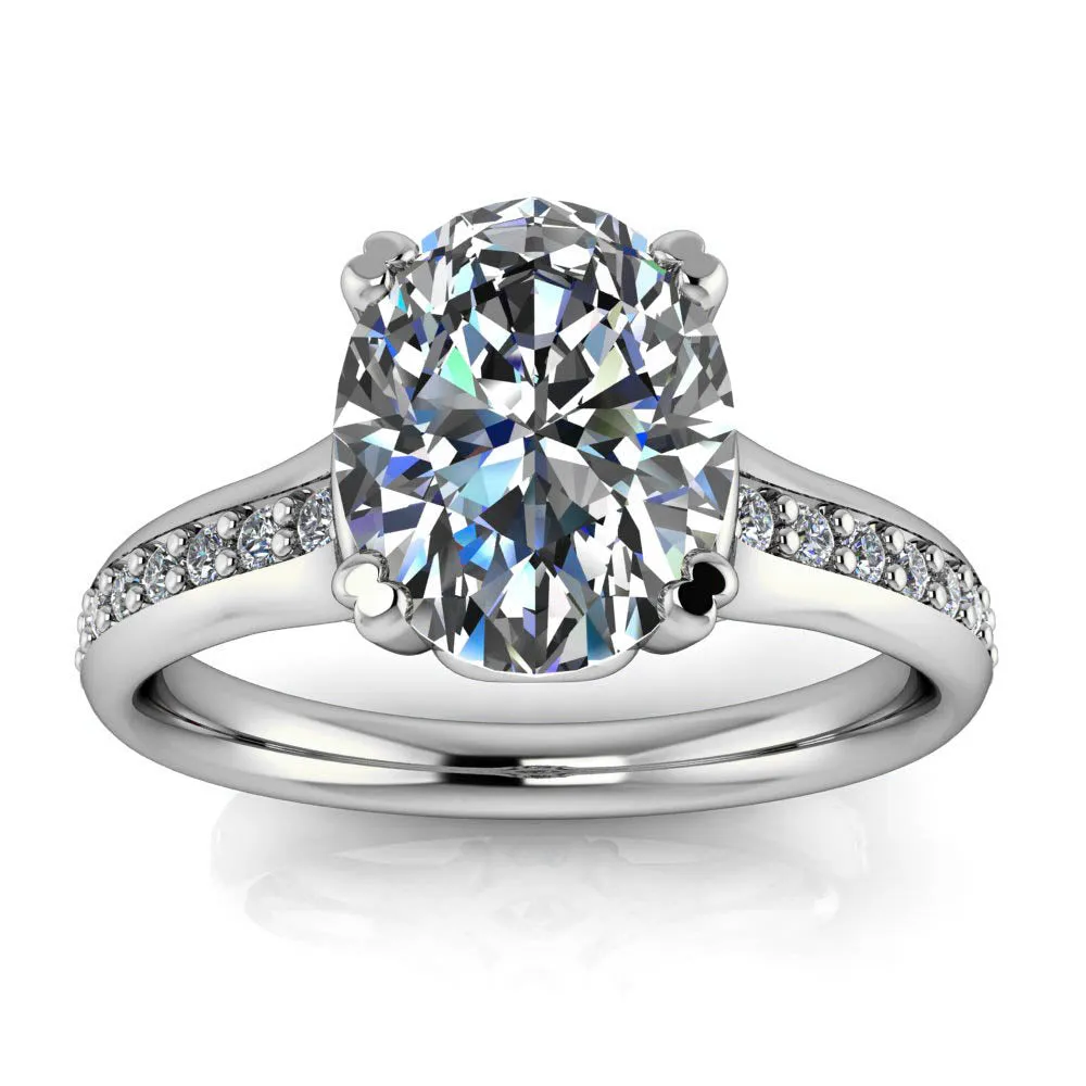 Oval Center Engagement Ring - Ella